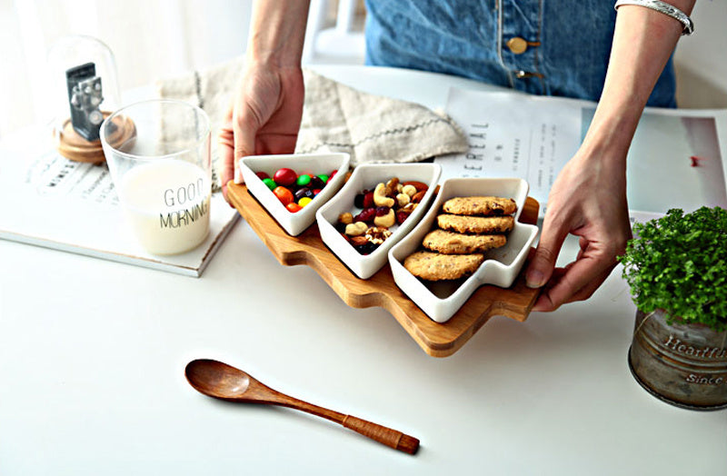 Christmas Tree Ceramic Plates – 4 Pcs Set