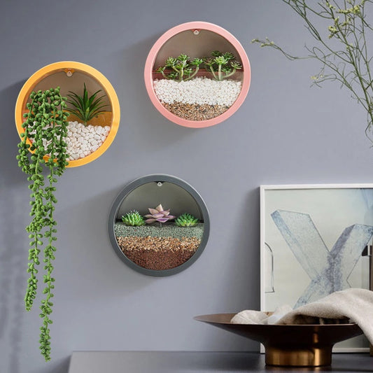 Round Iron Wall Vase – Hanging Succulent Planter