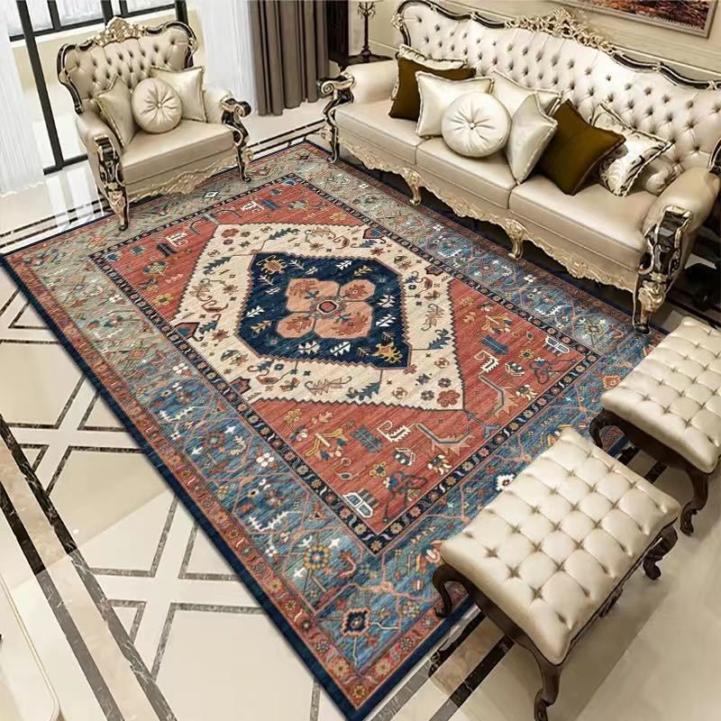 Vintage Bohemian Area Rug – Rectangle Living Room Carpet
