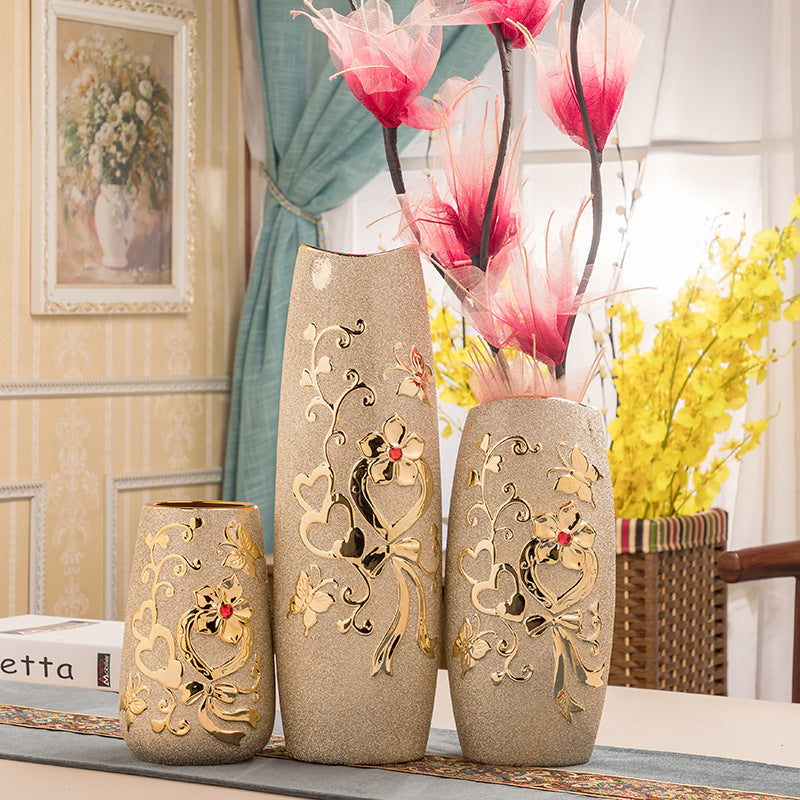 Gold Electroplated Ceramic Vase – European Style Décor