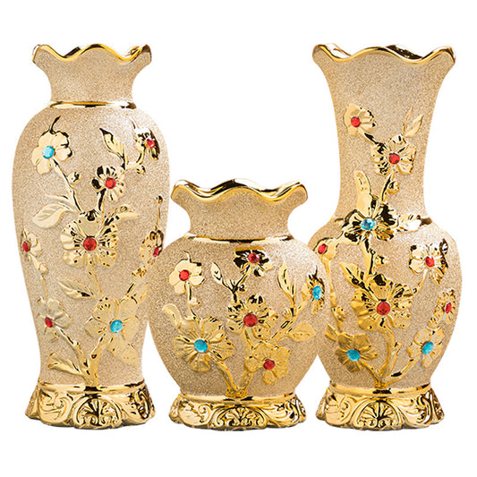 Gold Electroplated Ceramic Vase – European Style Décor