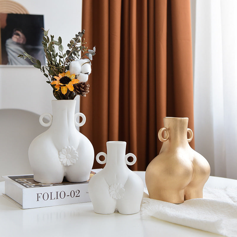 Nordic Human Body Ceramic Vase – Home Décor Accent