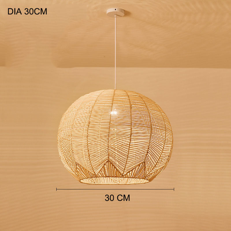 Japanese Zen Rattan Chandelier – Designer Light