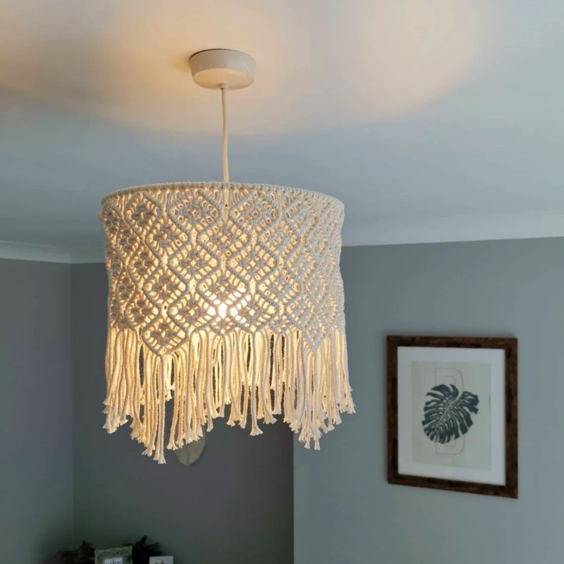 Handmade Cotton String Woven Lampshade