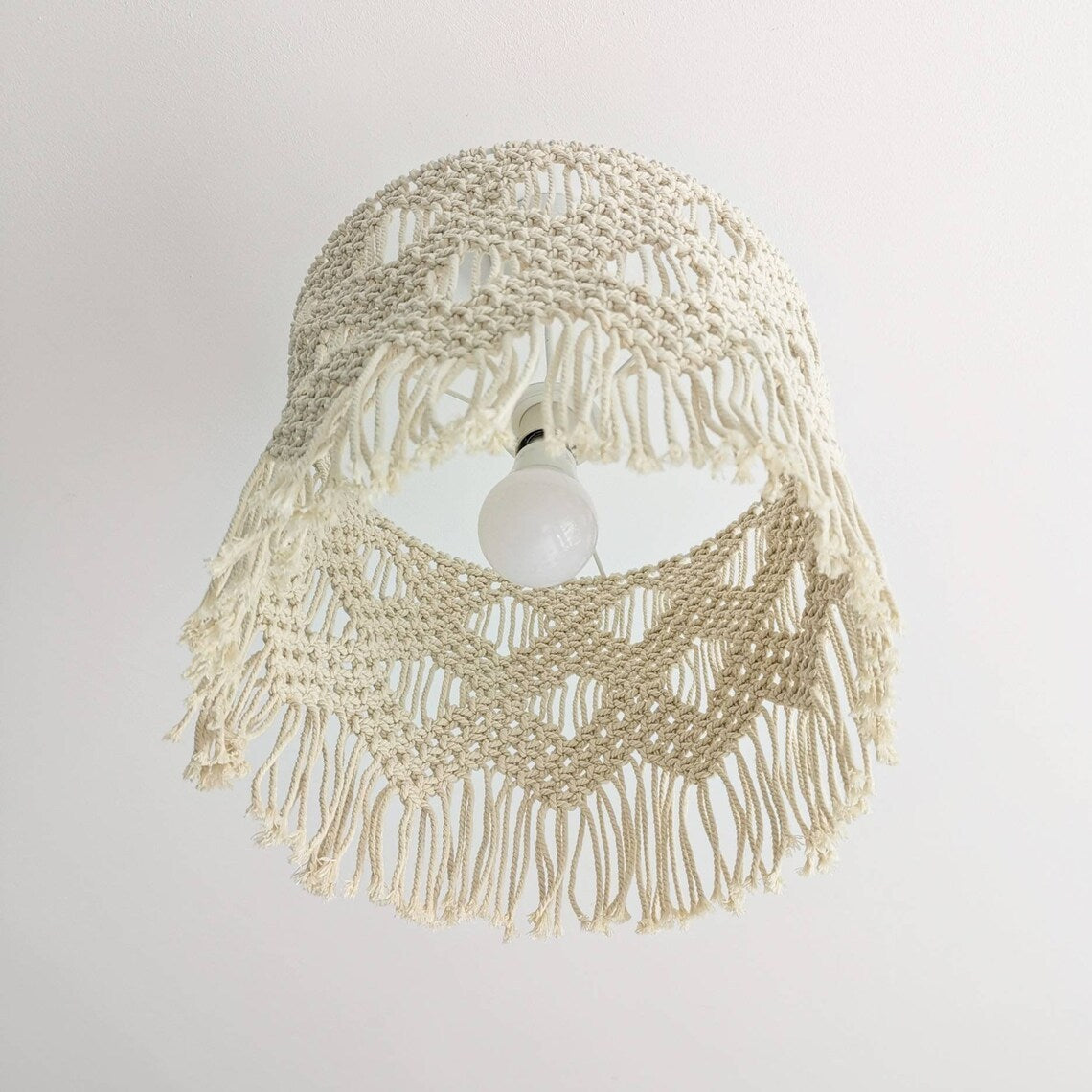 Handmade Cotton String Woven Lampshade