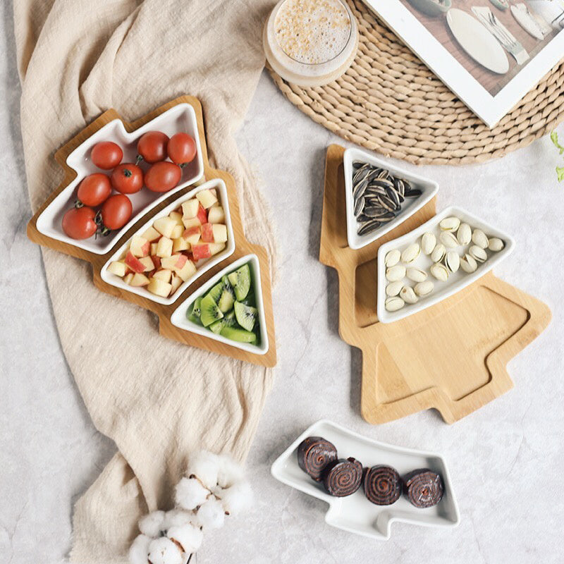 Christmas Tree Ceramic Plates – 4 Pcs Set