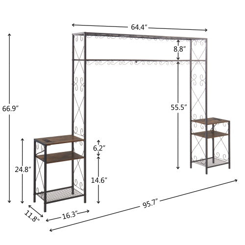 Queen Bed Frame with Storage & 2 Nightstands