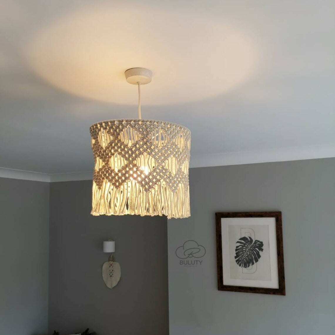 Handmade Cotton String Woven Lampshade