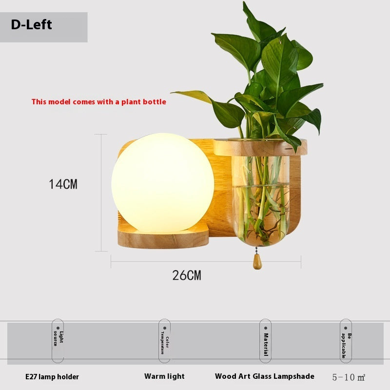 Wooden Wall Lamp – Simple Bedside Light