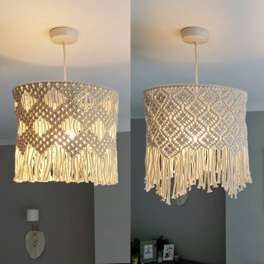 Handmade Cotton String Woven Lampshade