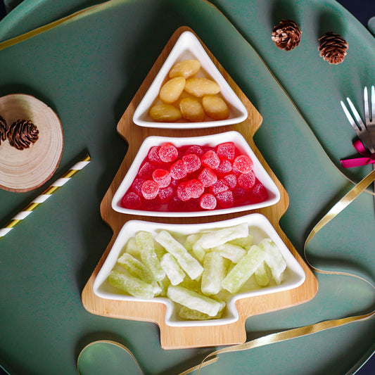 Christmas Tree Ceramic Plates – 4 Pcs Set