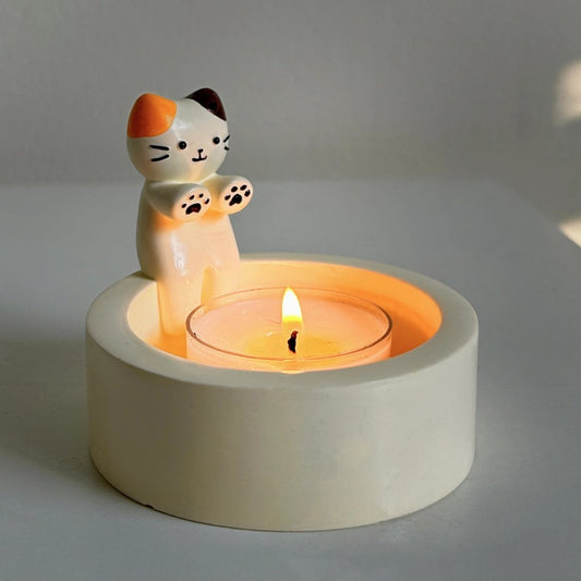 Cat Candlestick Holder – Cute Kitten Candle Décor