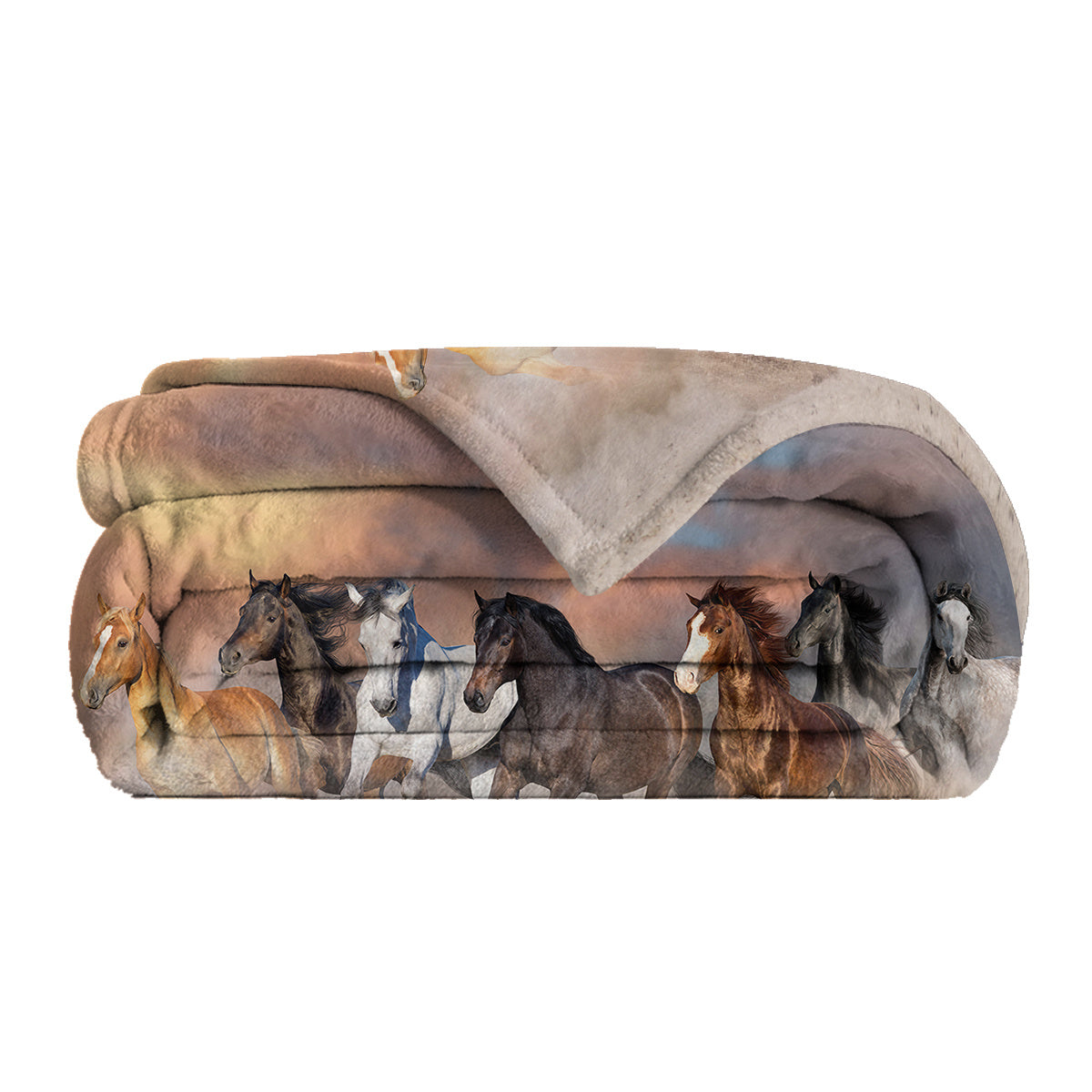 3D Horse Print Plush Flannel Blanket – Soft & Cozy