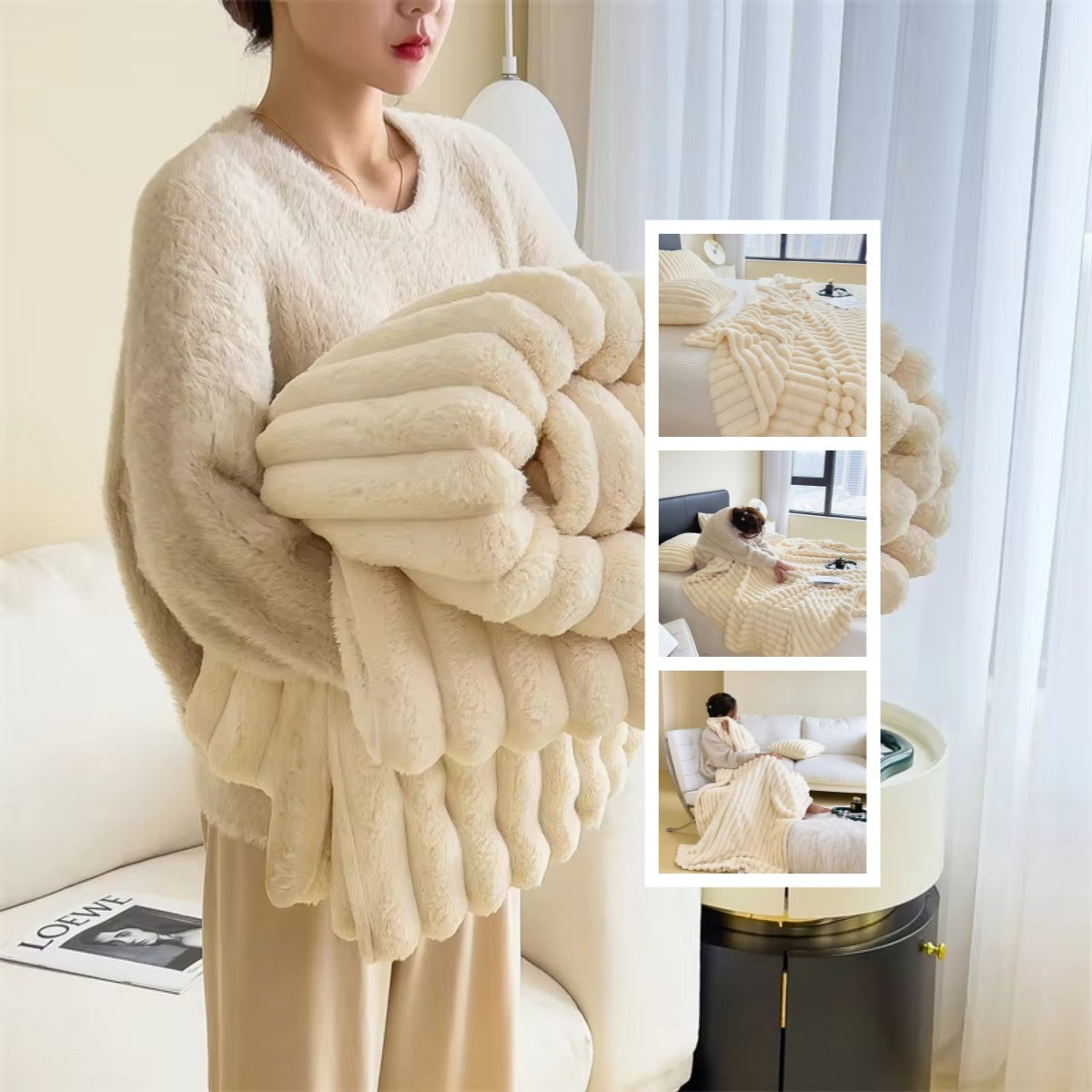 Bubble Velvet Rabbit Blanket – Soft & Warm Throw