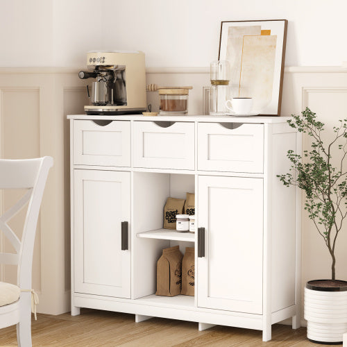 Wooden Storage Cabinet with Drawers & Shelves