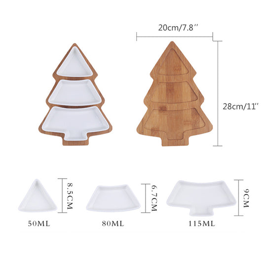 Christmas Tree Ceramic Plates – 4 Pcs Set