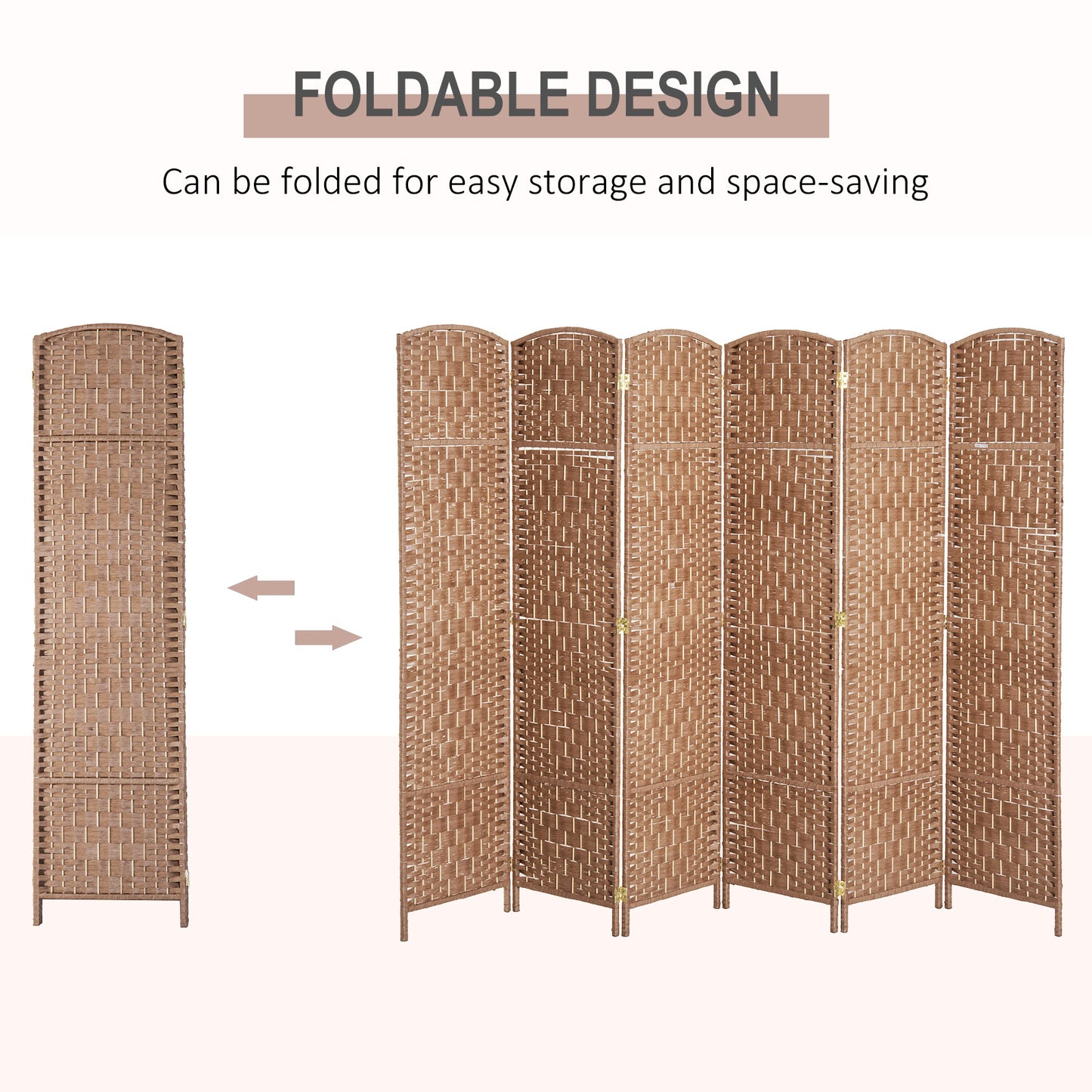 6-Panel Wicker Room Divider