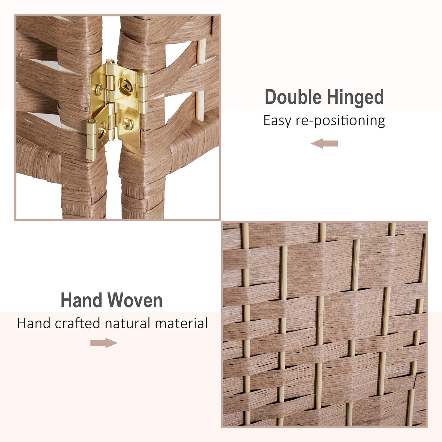 6-Panel Wicker Room Divider