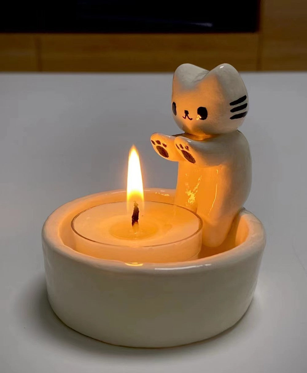 Cat Candlestick Holder – Cute Kitten Candle Décor