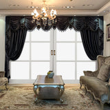 European Luxury Black Velvet Curtains