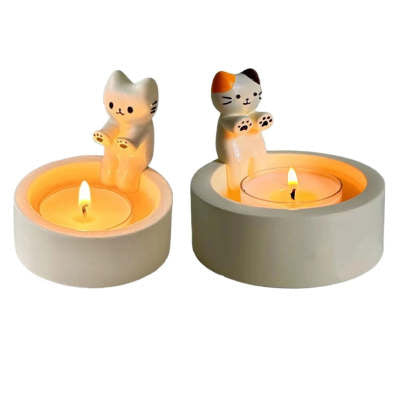 Cat Candlestick Holder – Cute Kitten Candle Décor