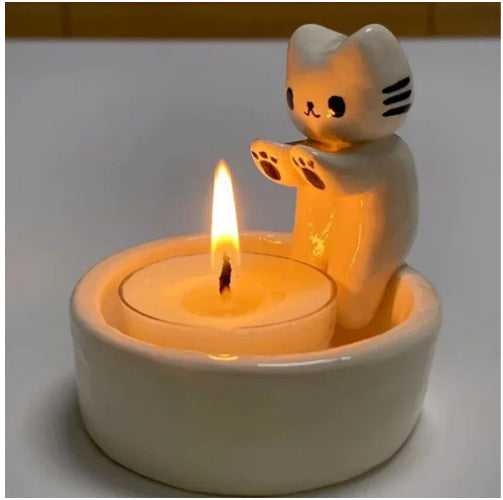 Cat Candlestick Holder – Cute Kitten Candle Décor