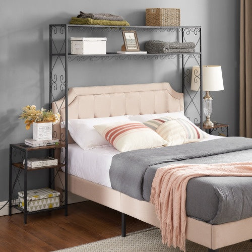 Queen Bed Frame with Storage & 2 Nightstands