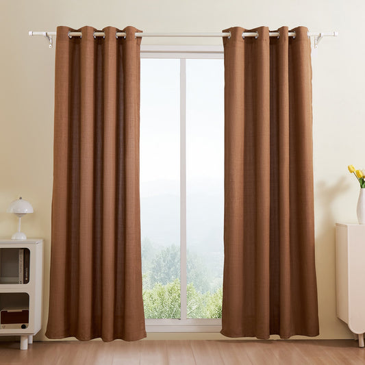 Natural Linen Curtains – 2 Panels, Light Filtering