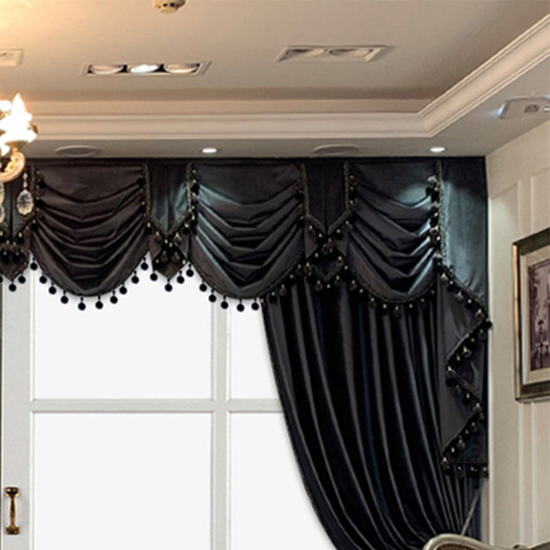 European Luxury Black Velvet Curtains