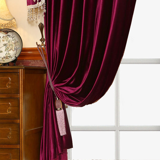 Luxury Velvet Water Wave Curtains – Blackout Red