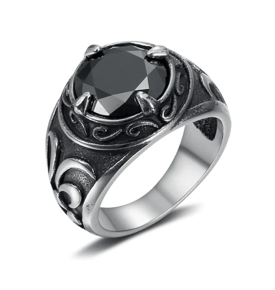 Celtic Signet Ring – Stainless Steel with Stone