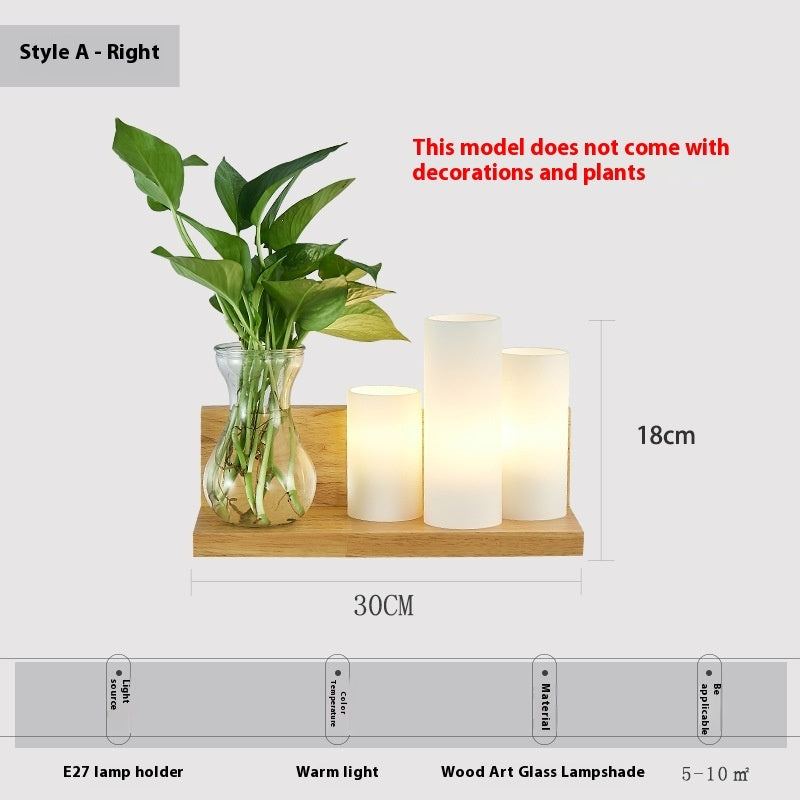 Wooden Wall Lamp – Simple Bedside Light