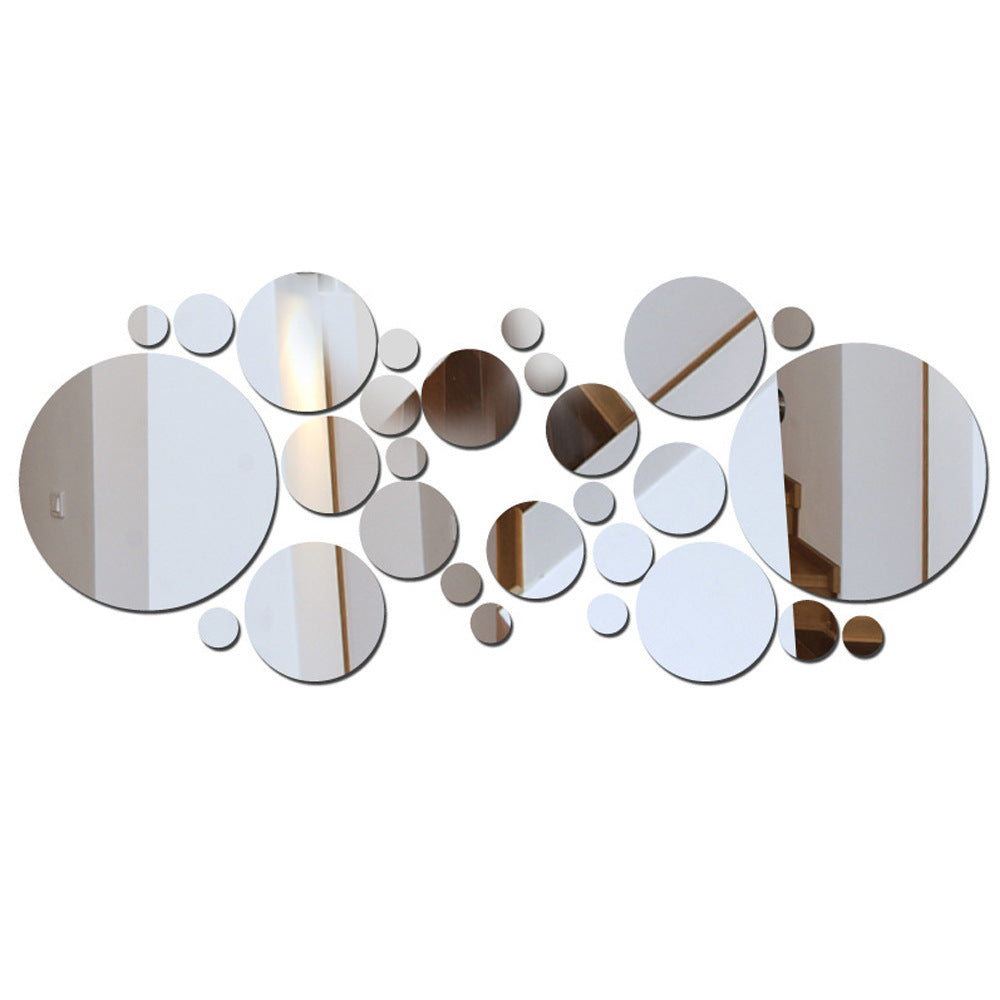 3D Circle Mirror Wall Stickers – Acrylic Décor