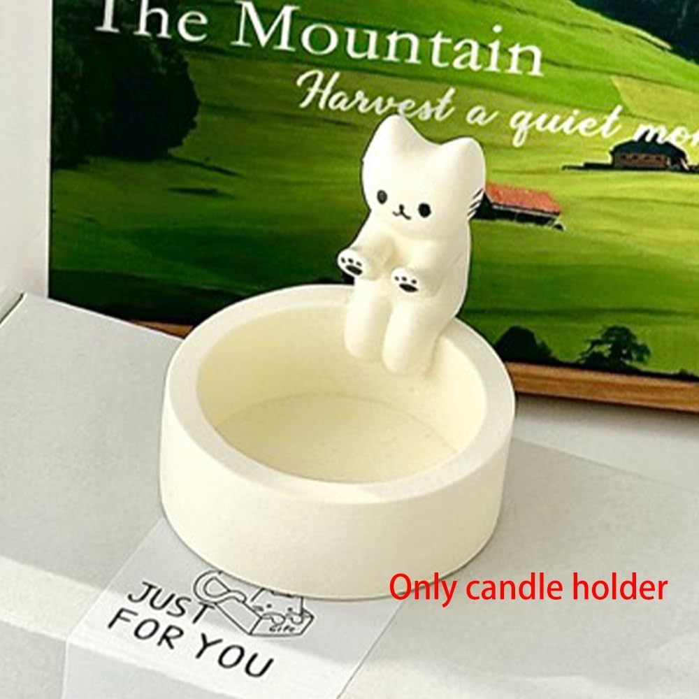 Cat Candlestick Holder – Cute Kitten Candle Décor
