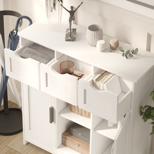 Wooden Storage Cabinet with Drawers & Shelves