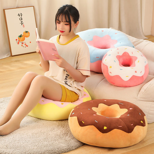 Donut Round Cushion – Fun Cartoon Floor Pillow