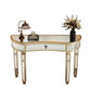 Half Moon Mirrored Console Table – Fluted Glass