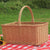 Outdoor Picnic Basket Wicker Hand Basket With Cover