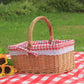 Outdoor Picnic Basket Wicker Hand Basket With Cover