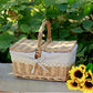 Outdoor Picnic Basket Wicker Hand Basket With Cover