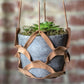 Macrame Wall Hanging Planter – Leather Hanger Basket