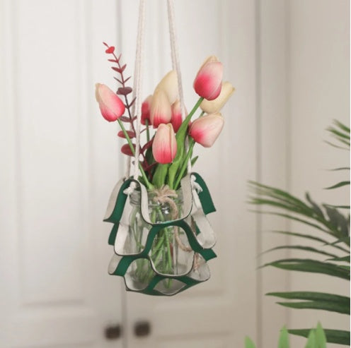 Macrame Wall Hanging Planter – Leather Hanger Basket