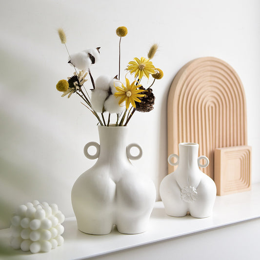 Nordic Human Body Ceramic Vase – Home Décor Accent