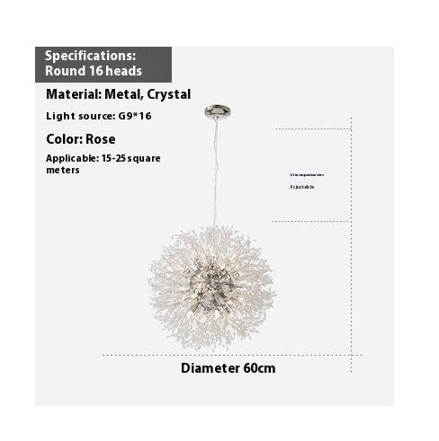 Dandelion Crystal Chandelier – Elegant Lighting Fixture