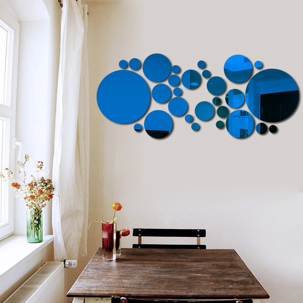3D Circle Mirror Wall Stickers – Acrylic Décor