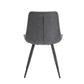 Gray Faux Leather Dining Chair – Black Metal Legs