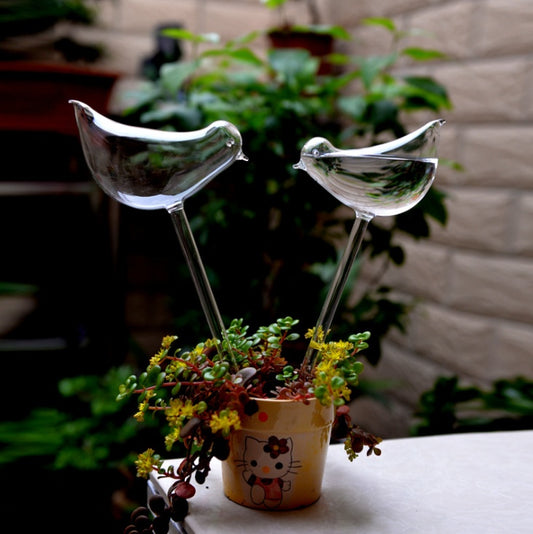 Glass Self-Watering Bird Feeder – Automatic Watering Can