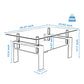 Black & Clear Glass Coffee Table – Modern Rectangle