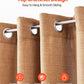Natural Linen Curtains – 2 Panels, Light Filtering
