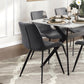 Gray Faux Leather Dining Chair – Black Metal Legs
